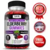 Bottle of Elderberry Gummies 60ct with elderberry, immune support to support health and wellness