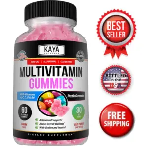 Bottle of Multi Vitamin Gummy 60 Count with multivitamin, daily nutritional support to support health and wellness