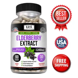 Bottle of Sambucus Black Elderberry with elderberry to support immune system