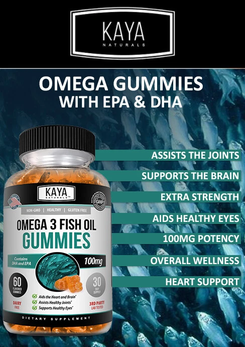 Bottle of Omega-3 Fish Oil Gummies with omega-3, heart & joint support to support health and wellness