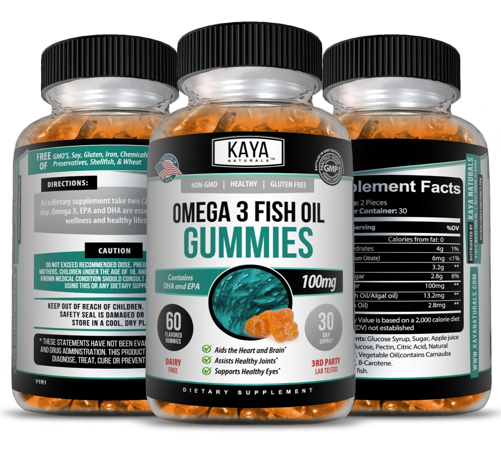 Bottle of Omega-3 Fish Oil Gummies with omega-3, heart & joint support to support health and wellness