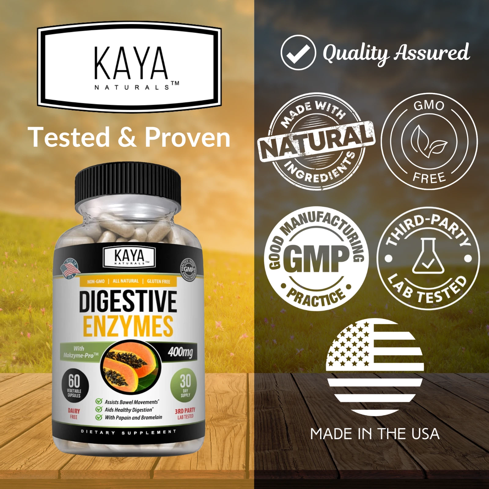 Bottle of Digestive Enzymes with Prebiotics & Probiotics with digestive enzymes, digestive health support to support health and wellness