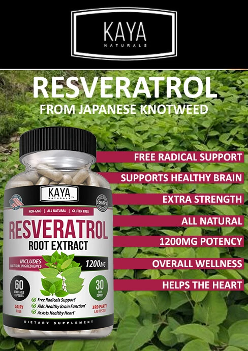 Bottle of Resveratrol Capsules with resveratrol, anti-aging & antioxidant support to support health and wellness