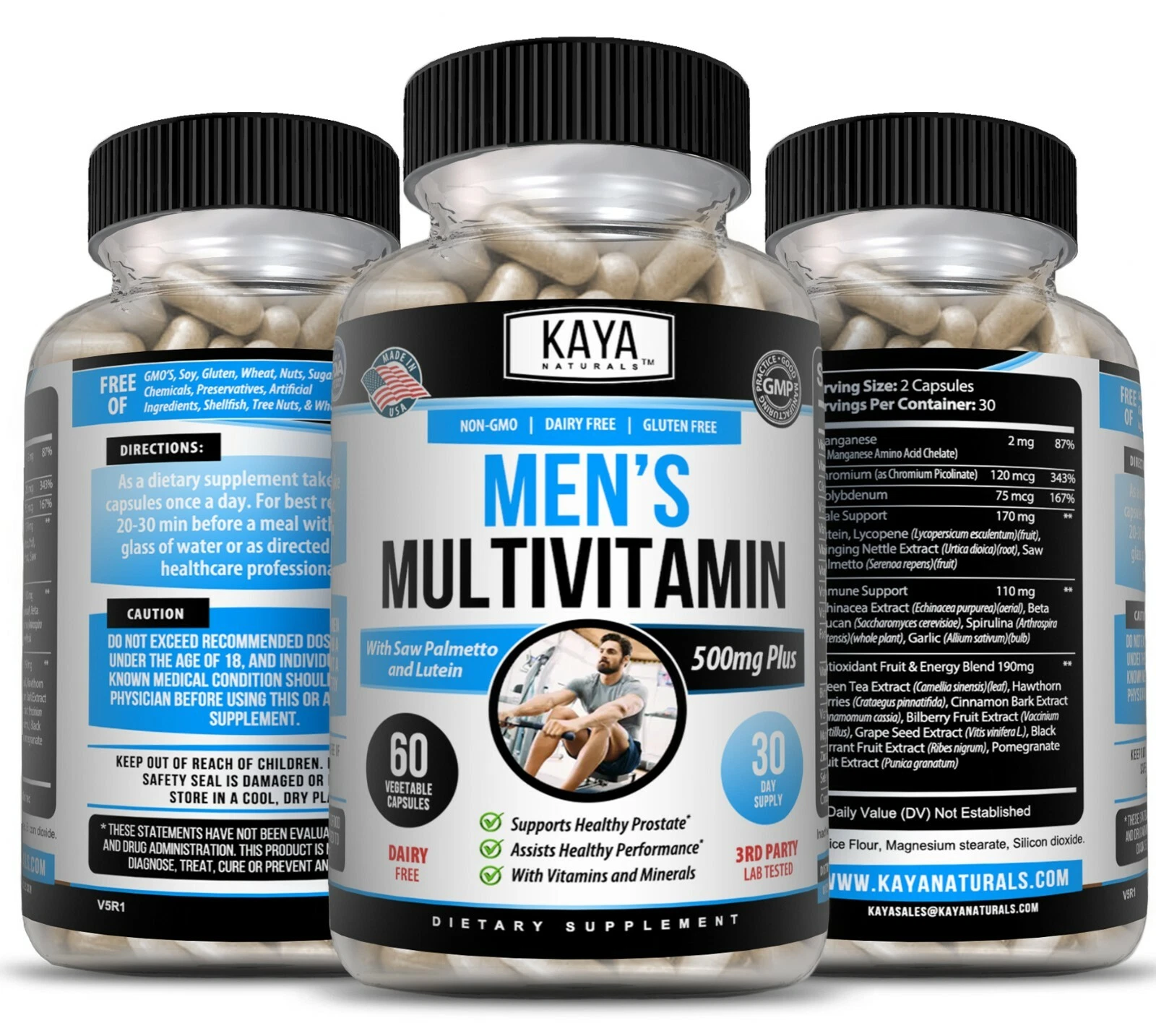 Bottle of Multi Vitamin for Men 60ct with multivitamin, prostate health support to support health and wellness