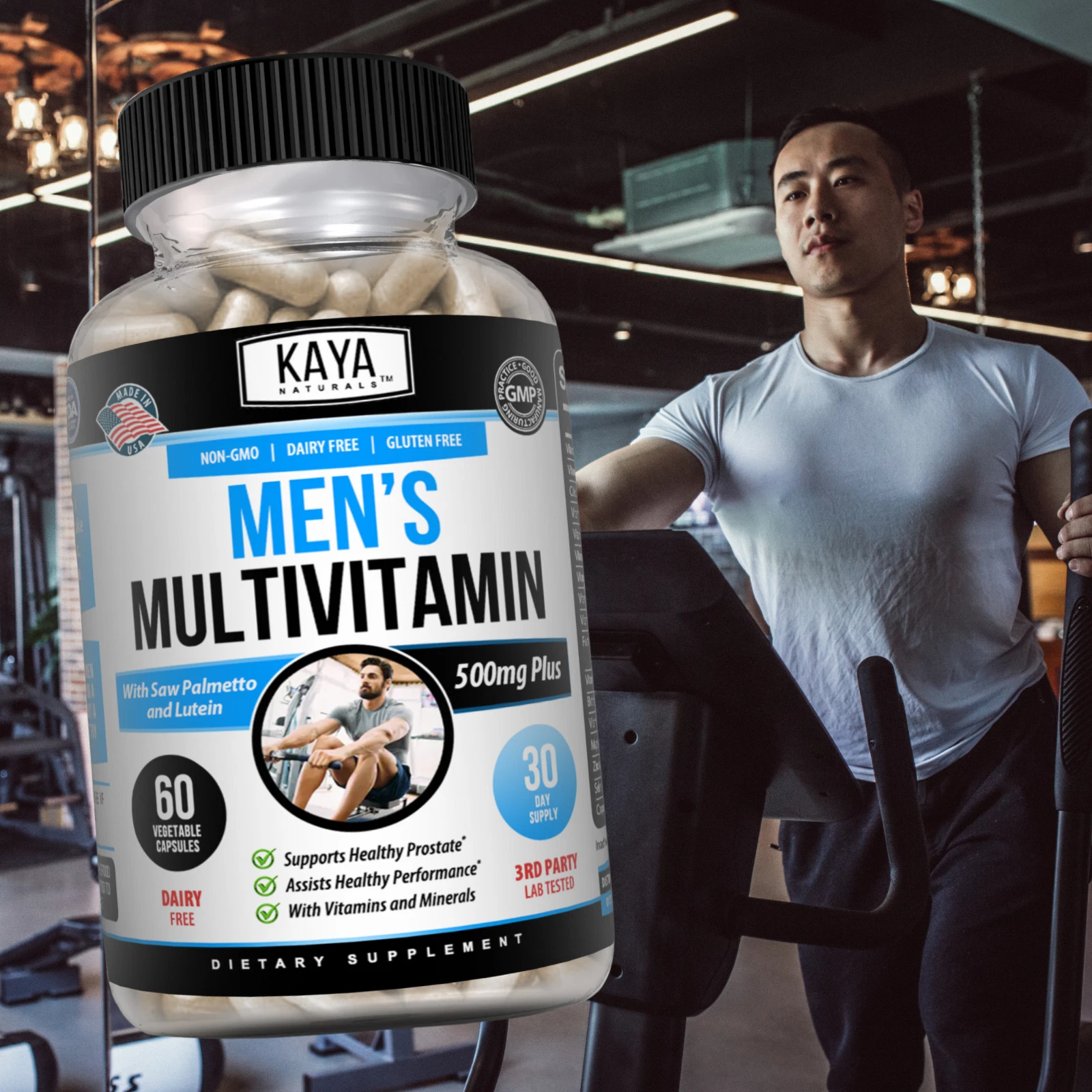 Bottle of Multi Vitamin for Men 60ct with multivitamin, prostate health support to support health and wellness