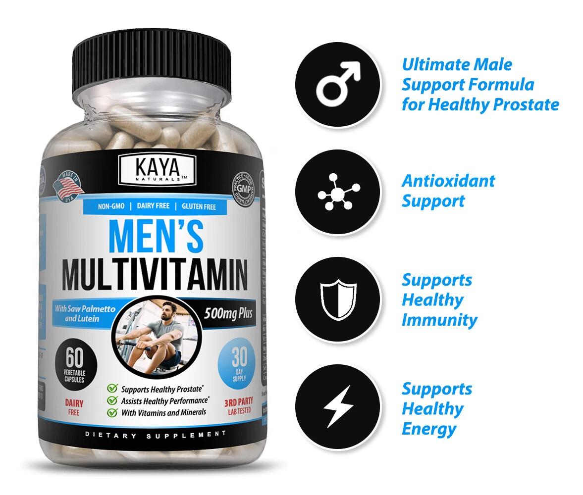 Bottle of Multi Vitamin for Men 60ct with multivitamin, prostate health support to support health and wellness