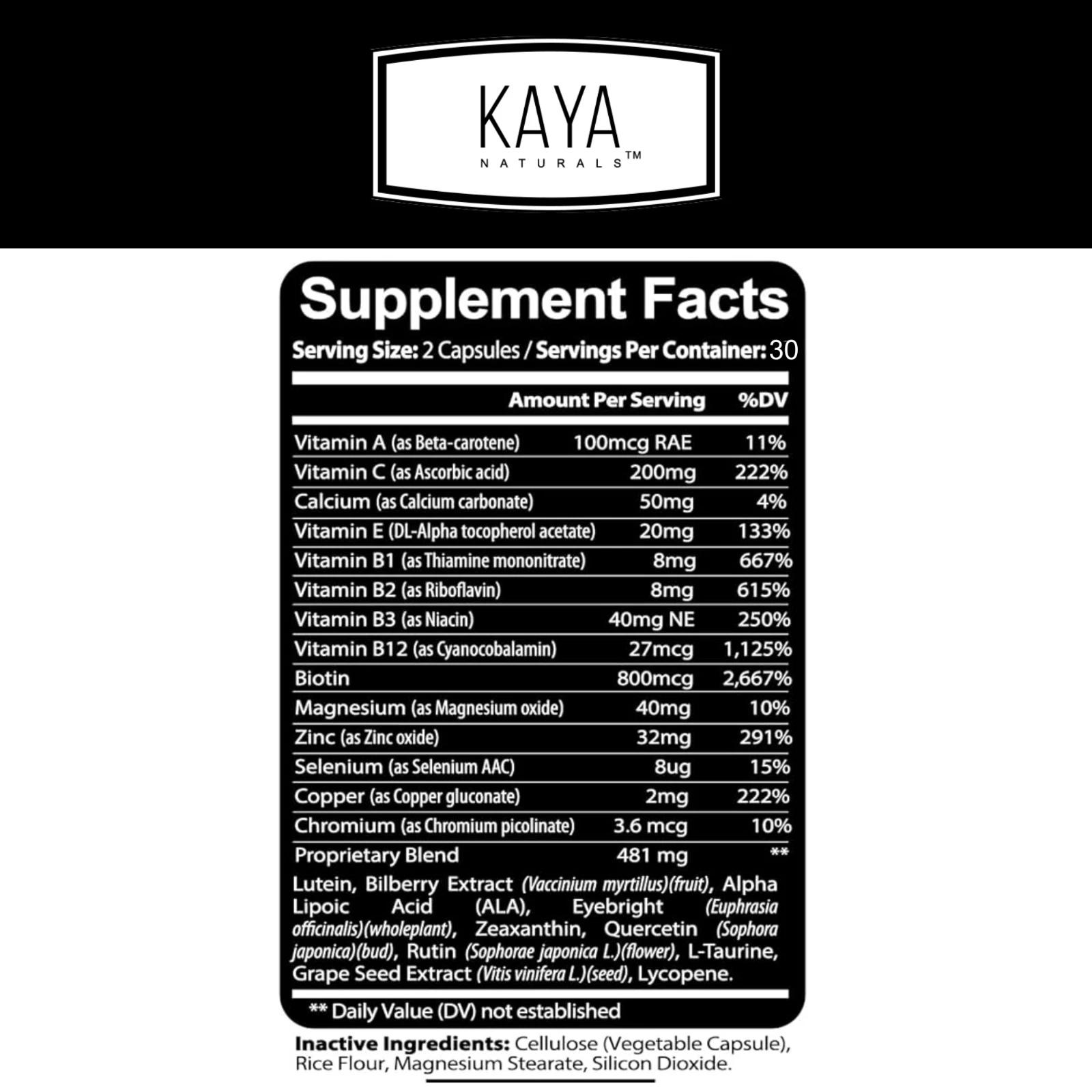 Bottle of Eye Health Supplement with lutein to support vision and eye health
