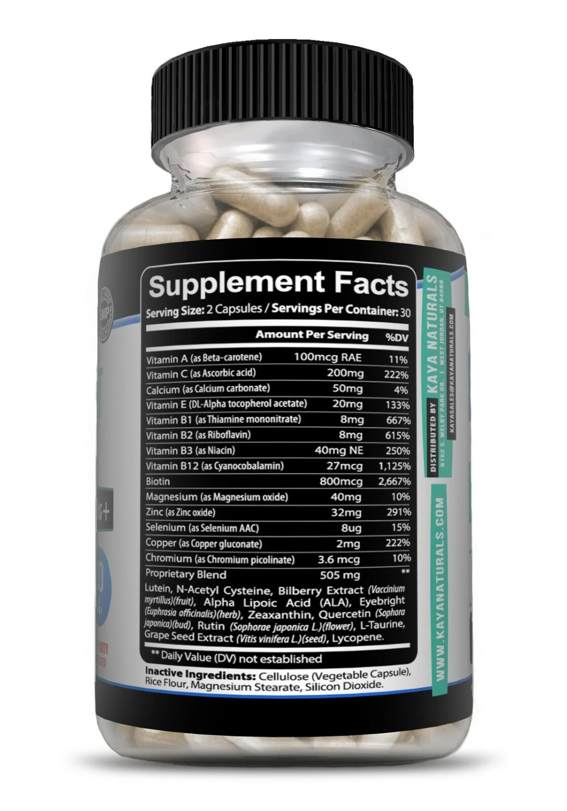 Bottle of Eye Health Supplement with lutein to support vision and eye health