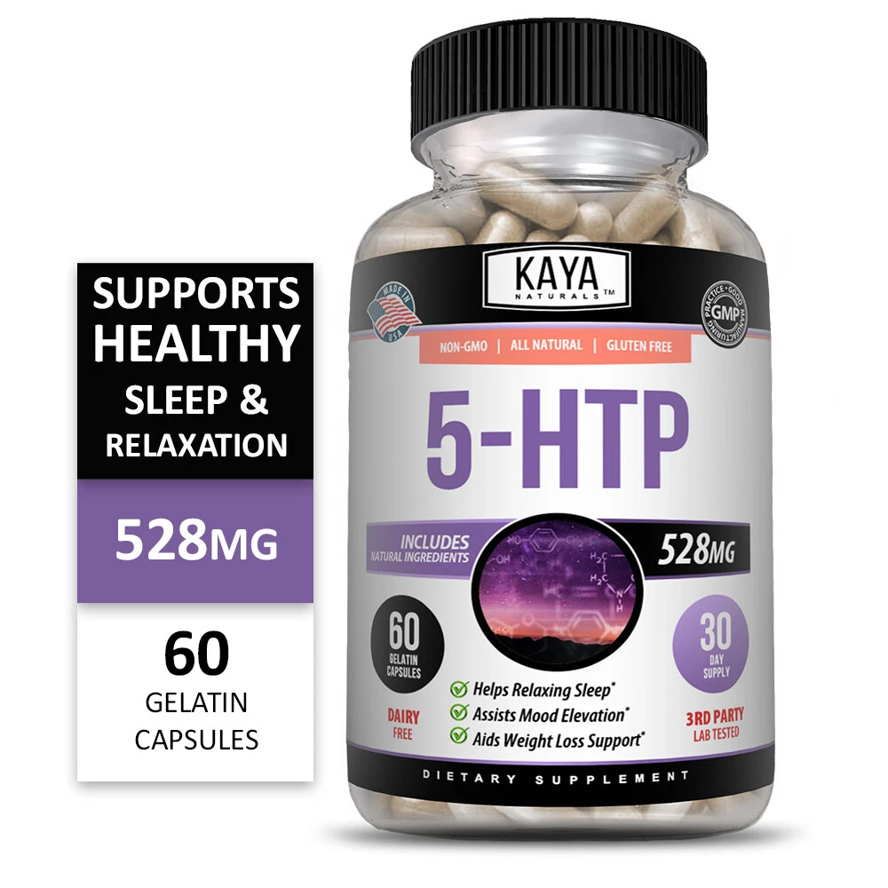 Bottle of 5-HTP 60ct with 5-htp, mood & sleep support to support health and wellness