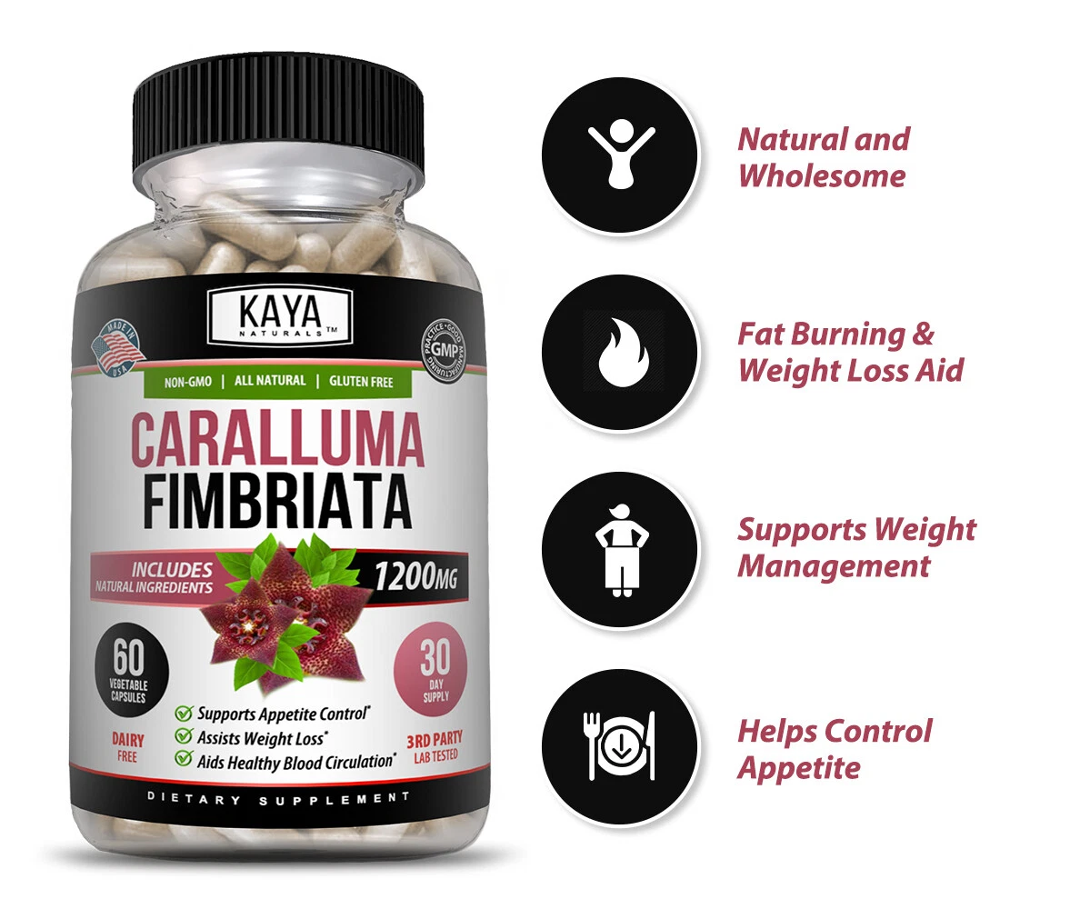 Bottle of Caralluma Fimbriata 1200mg 60ct with caralluma fimbriata, appetite & weight loss support to support health and wellness