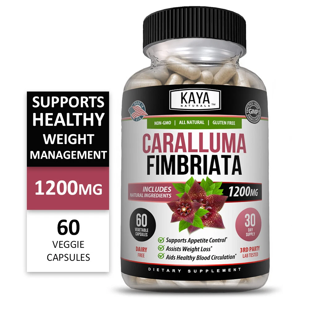 Bottle of Caralluma Fimbriata 1200mg 60ct with caralluma fimbriata, appetite & weight loss support to support health and wellness