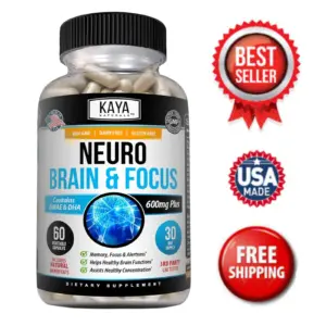Bottle of Neuro Brain & Focus 60ct with nootropic, memory & focus support to support health and wellness
