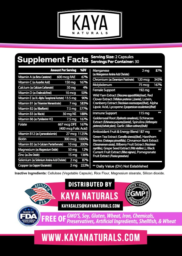 Bottle of Womens Multivitamin & Multi-Mineral with multivitamin, energy & metabolism support to support health and wellness