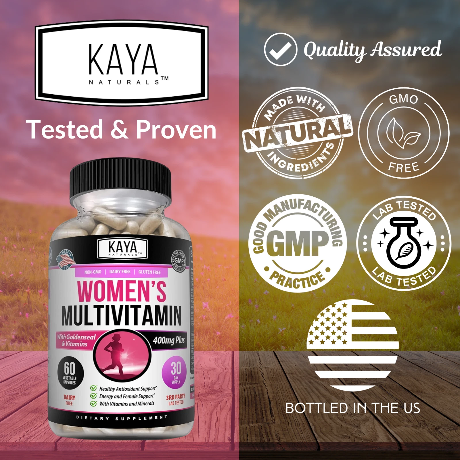 Bottle of Womens Multivitamin & Multi-Mineral with multivitamin, energy & metabolism support to support health and wellness