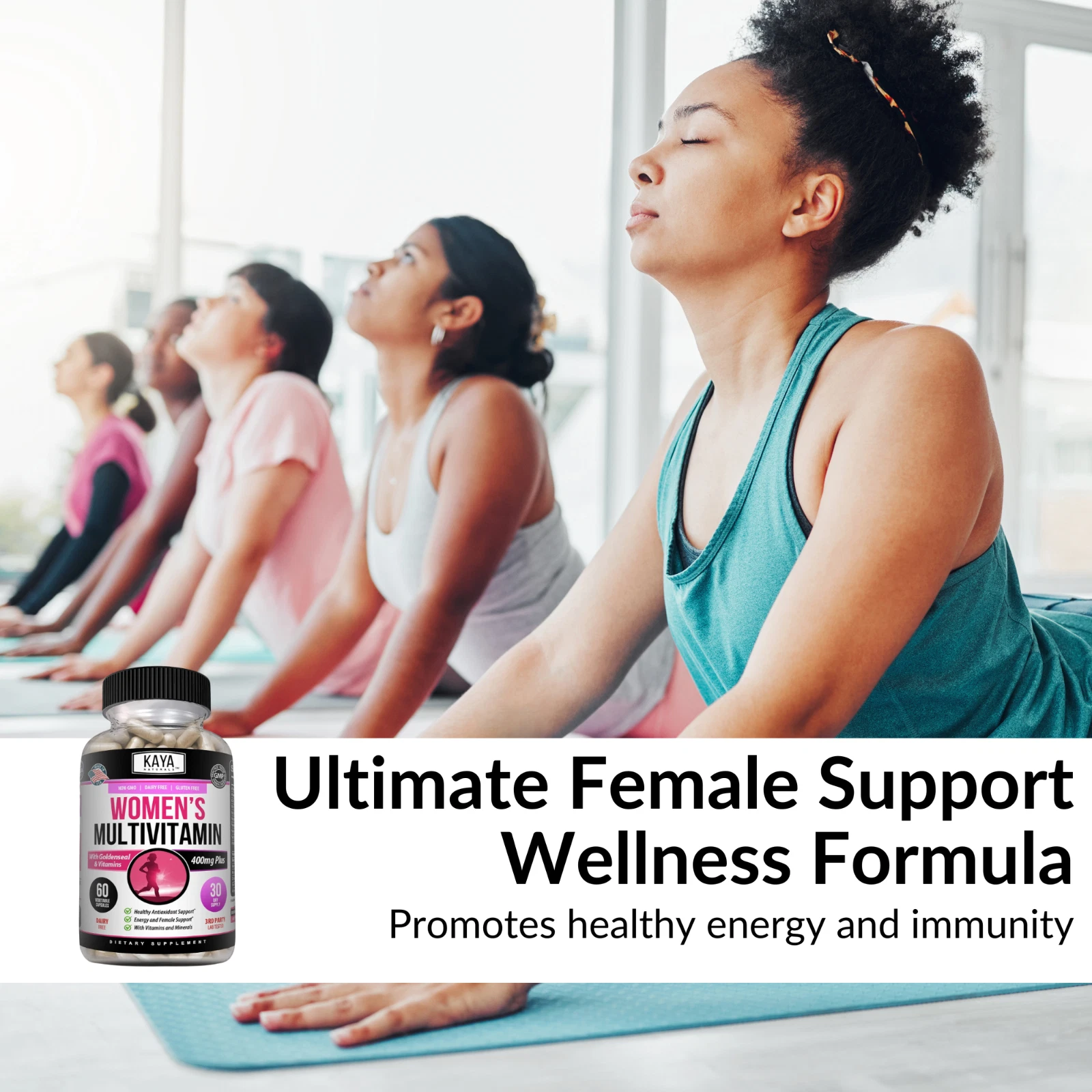 Bottle of Womens Multivitamin & Multi-Mineral with multivitamin, energy & metabolism support to support health and wellness