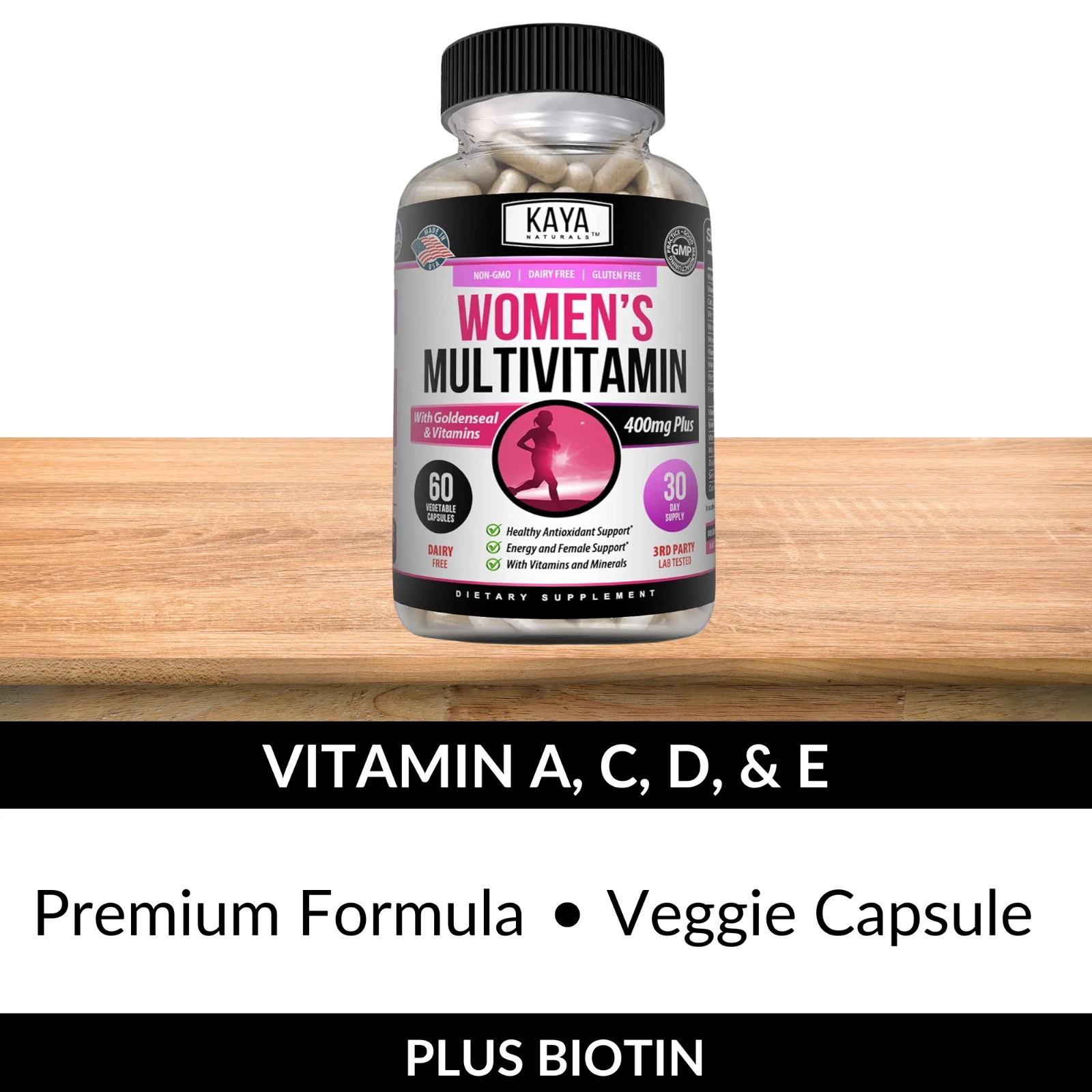 Bottle of Womens Multivitamin & Multi-Mineral with multivitamin, energy & metabolism support to support health and wellness
