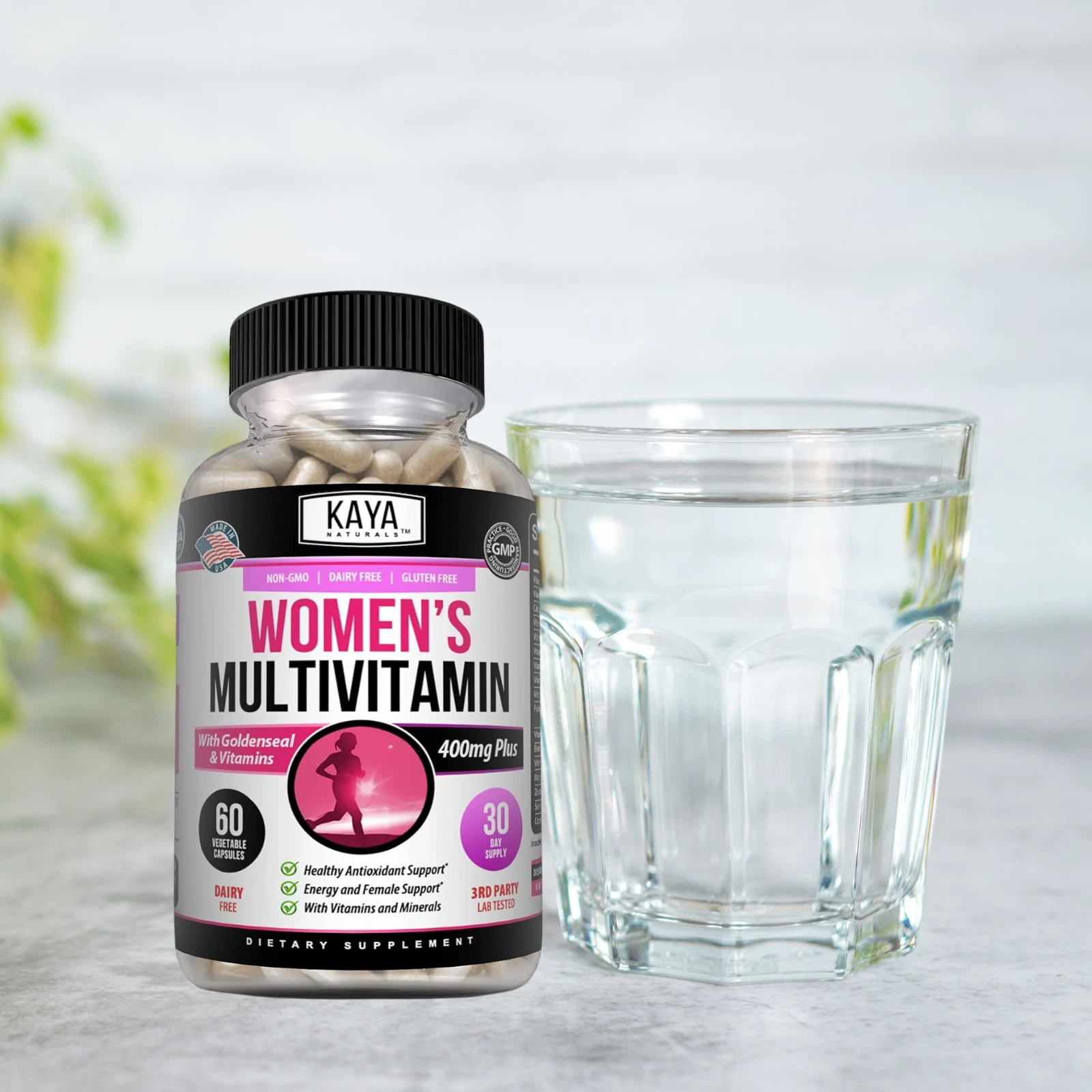 Bottle of Womens Multivitamin & Multi-Mineral with multivitamin, energy & metabolism support to support health and wellness