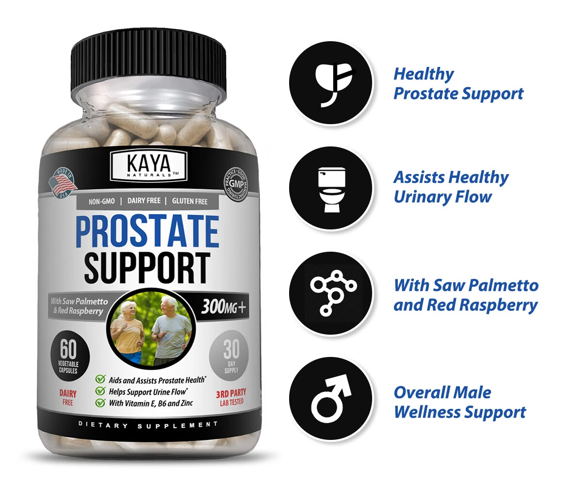 Bottle of Prostate Support 2 Pack 60ct with saw palmetto, prostate health support to support health and wellness