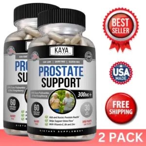 Bottle of Prostate Support 2 Pack 60ct with saw palmetto, prostate health support to support health and wellness