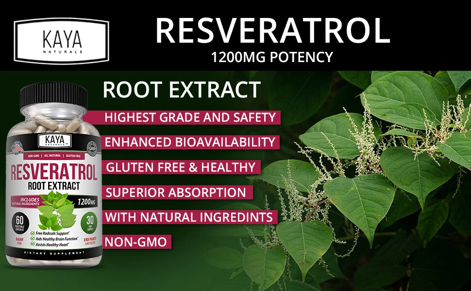 Bottle of Resveratrol Capsules 2 Pack with resveratrol, anti-aging & antioxidant support to support health and wellness