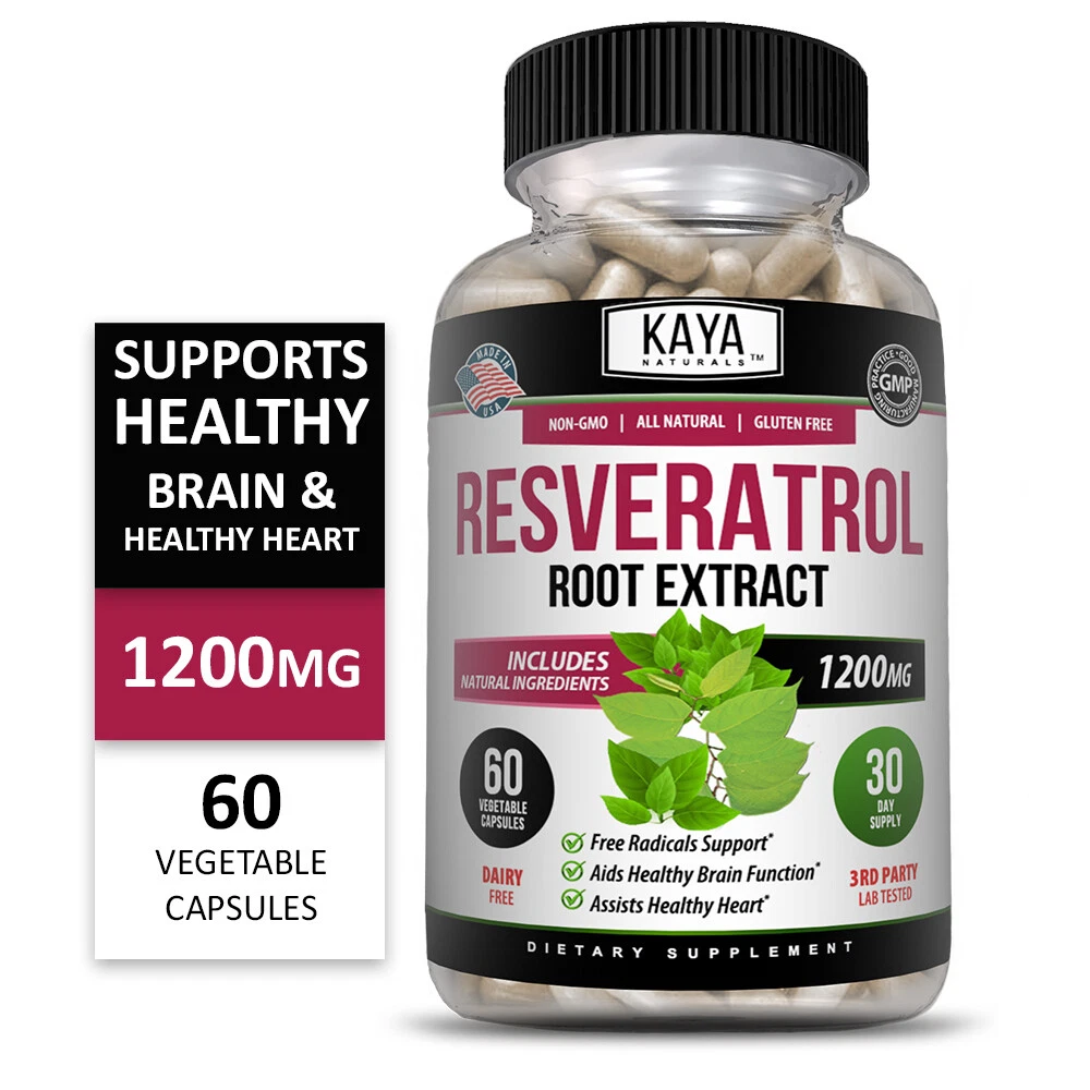 Bottle of Resveratrol Capsules 2 Pack with resveratrol, anti-aging & antioxidant support to support health and wellness