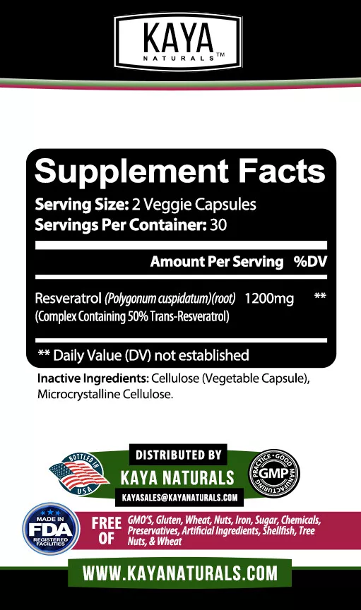 Bottle of Resveratrol Capsules 2 Pack with resveratrol, anti-aging & antioxidant support to support health and wellness