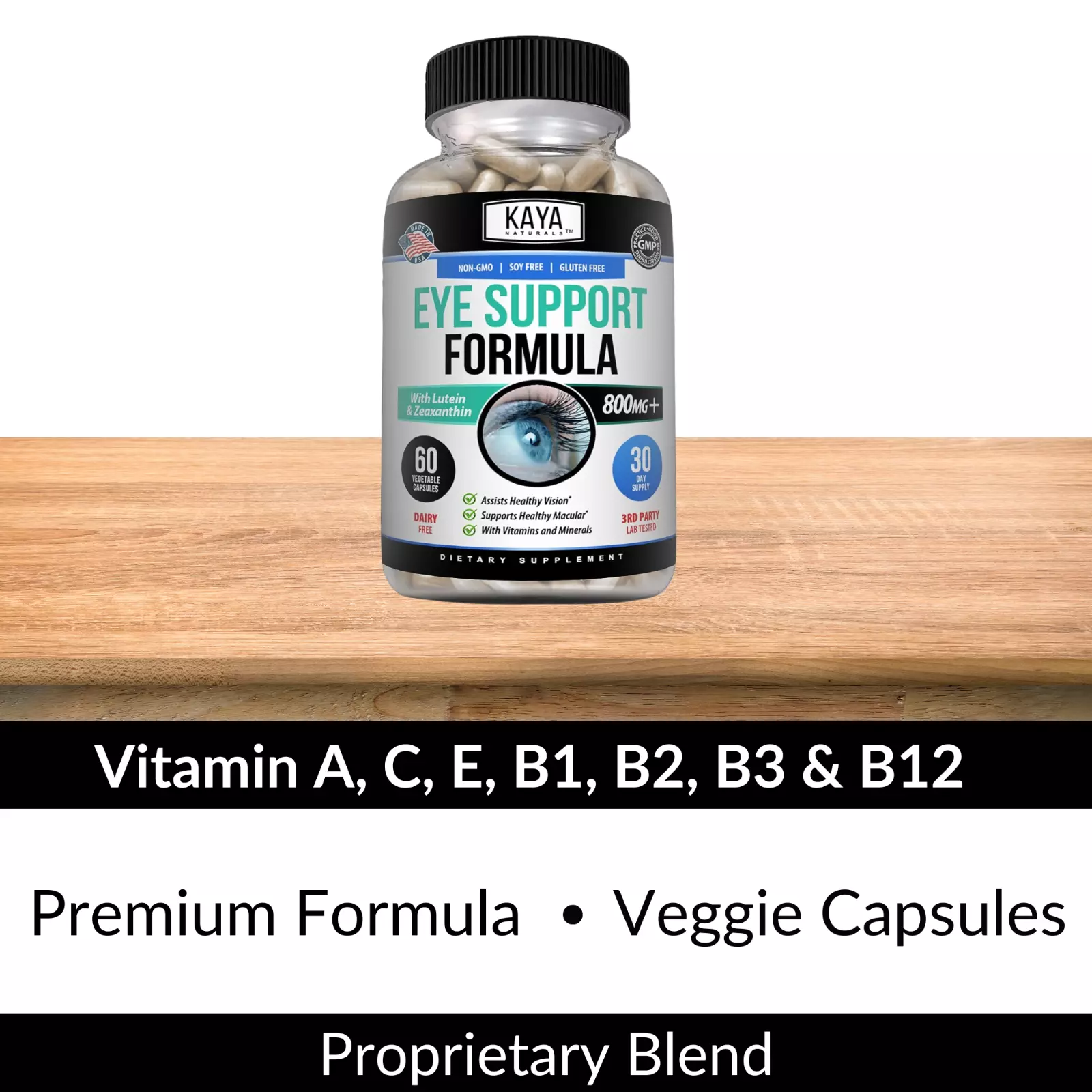 Bottle of Eye Health 2 Pack 60 Capsules with lutein, vision & eye health support to support health and wellness