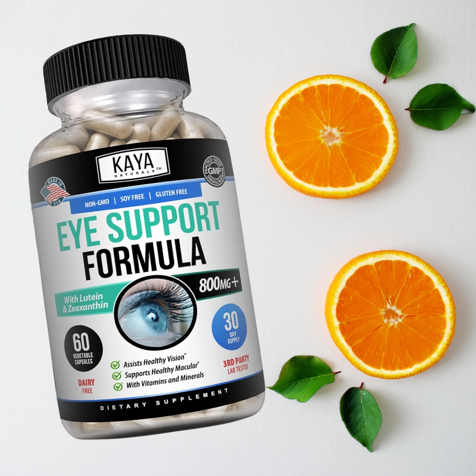 Bottle of Eye Health 2 Pack 60 Capsules with lutein, vision & eye health support to support health and wellness