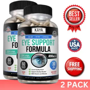 Bottle of Eye Health 2 Pack 60 Capsules with lutein, vision & eye health support to support health and wellness