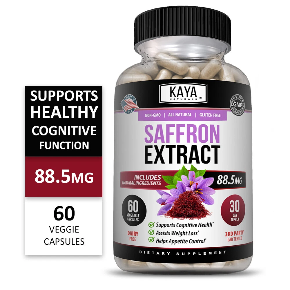 Bottle of Saffron Extract 2 Pack 60ct with saffron, mood & focus support to support health and wellness