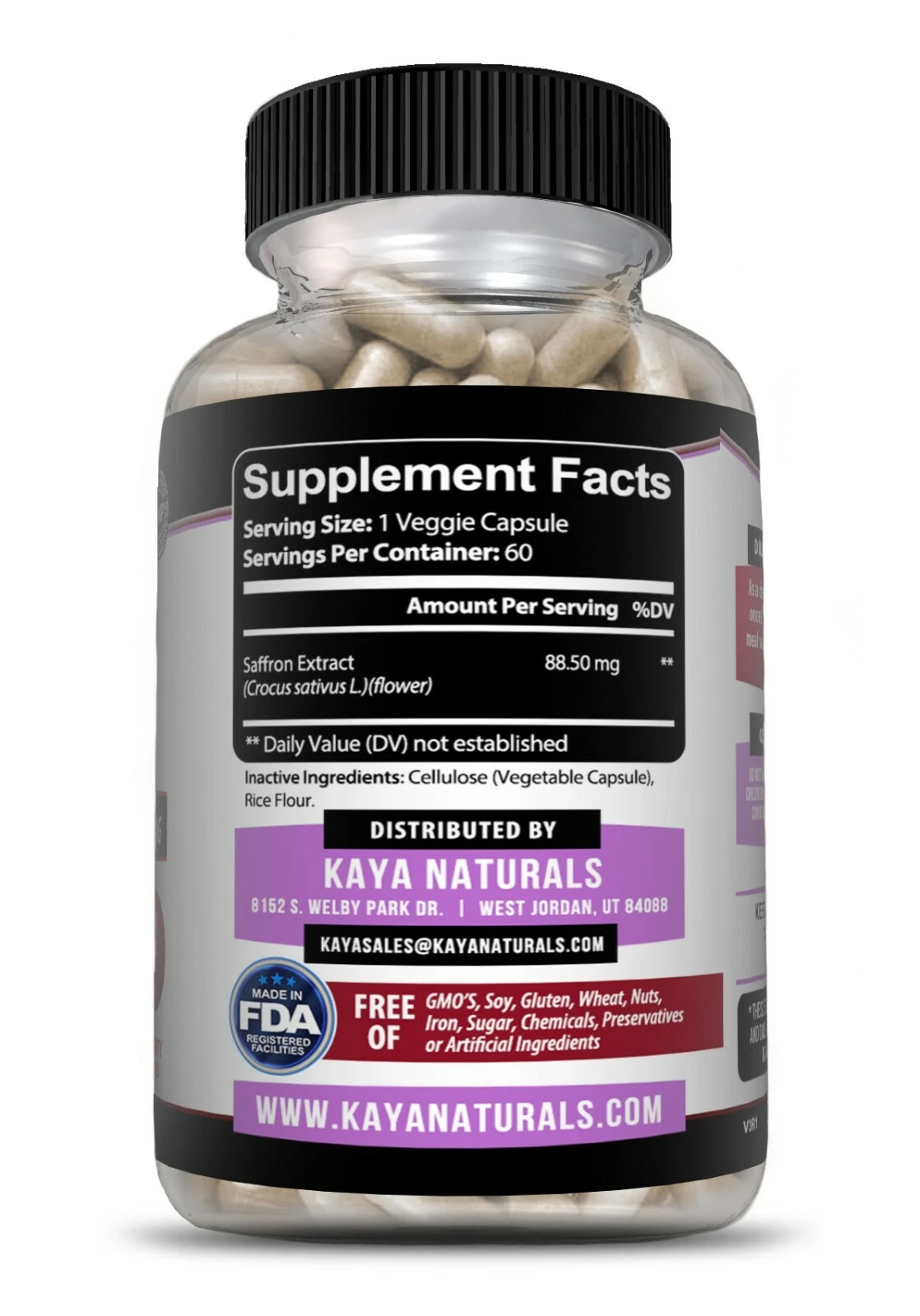 Bottle of Saffron Extract 2 Pack 60ct with saffron, mood & focus support to support health and wellness