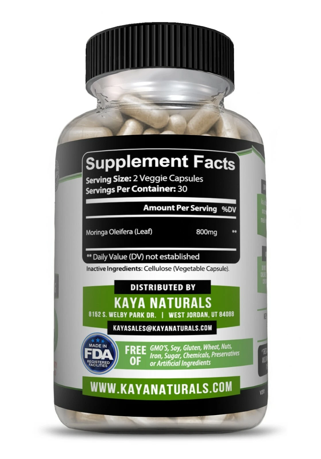 Bottle of Moringa 60ct with moringa, antioxidant & superfood support to support health and wellness