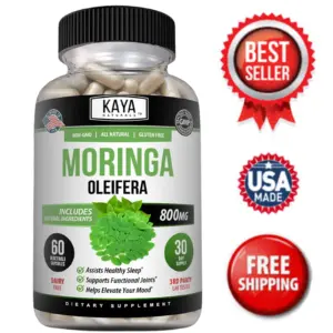 Bottle of Moringa 60ct with moringa, antioxidant & superfood support to support health and wellness