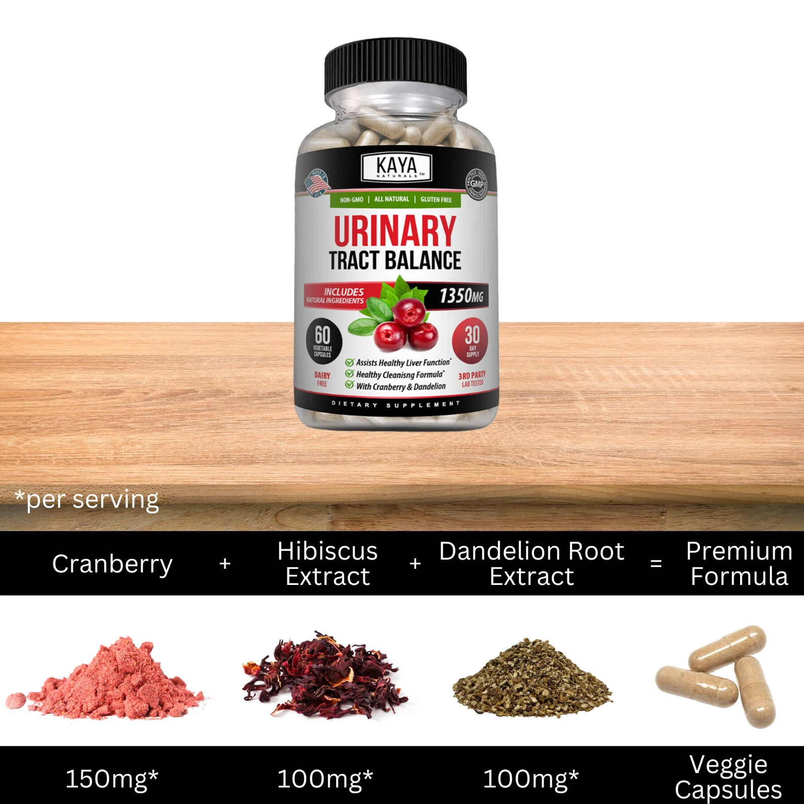 Bottle of Urinary Tract Balance 2 Pack 60ct with d-mannose, urinary tract support to support health and wellness