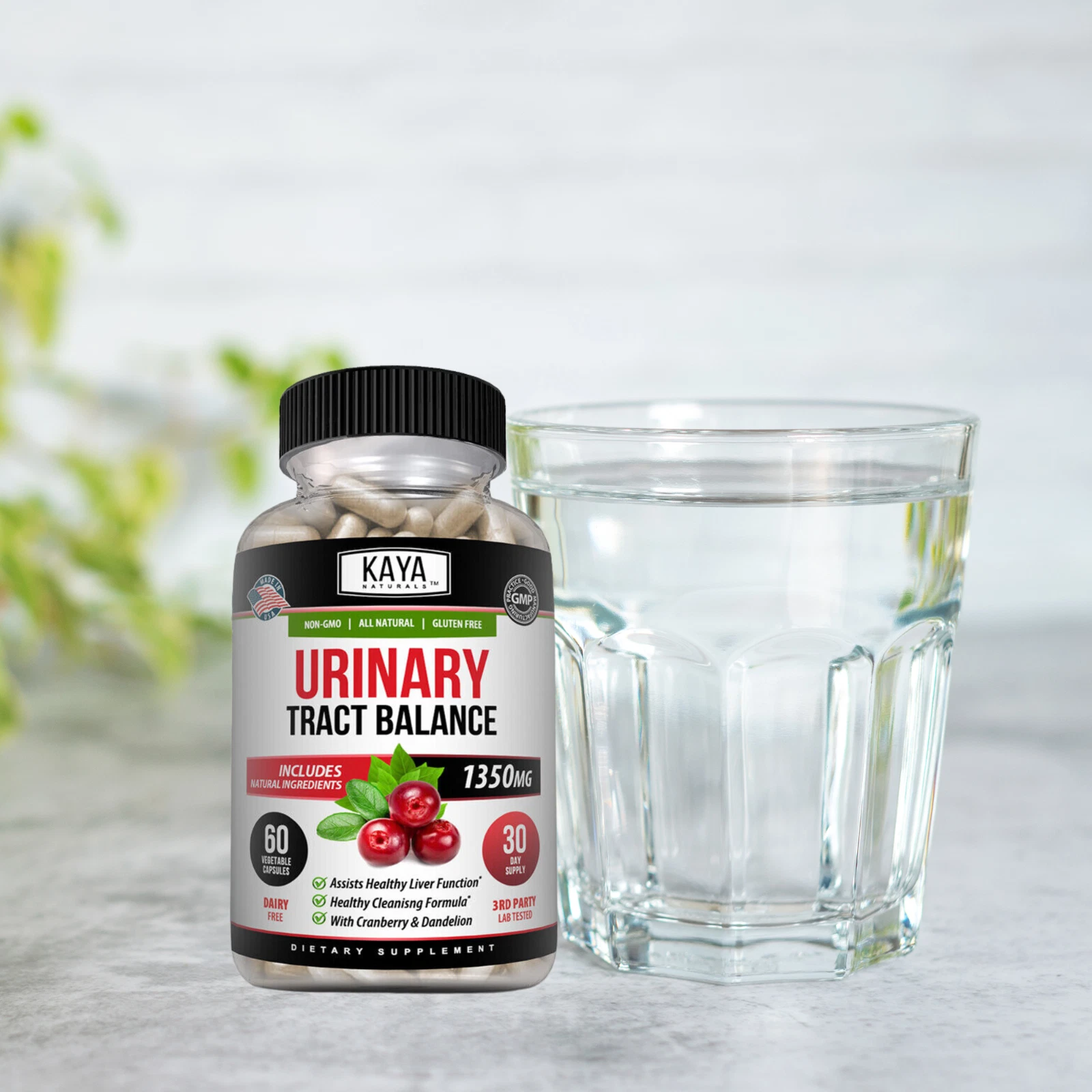 Bottle of Urinary Tract Balance 2 Pack 60ct with d-mannose, urinary tract support to support health and wellness