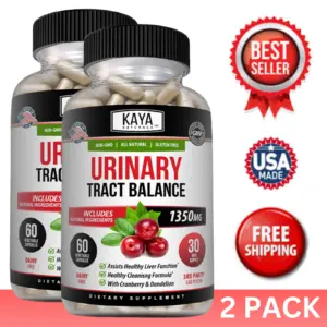 Bottle of Urinary Tract Balance 2 Pack 60ct with d-mannose, urinary tract support to support health and wellness