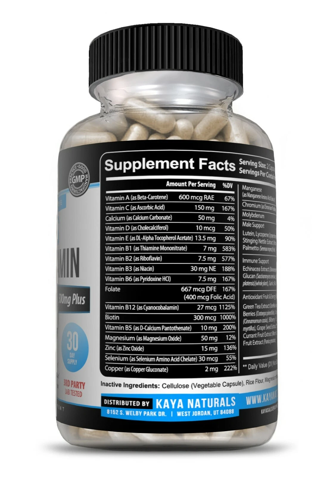 Bottle of Multi Vitamin for Men 2 Pack with multivitamin, prostate health support to support health and wellness