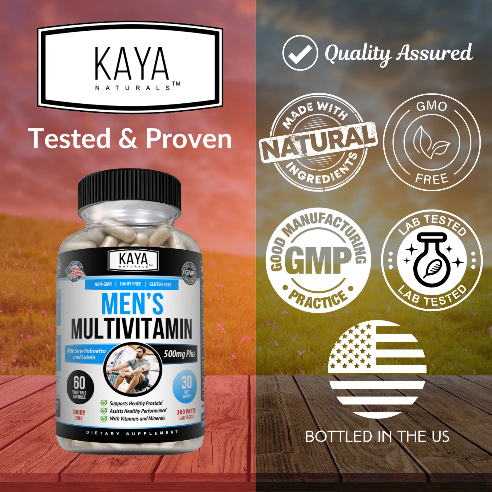Bottle of Multi Vitamin for Men 2 Pack with multivitamin, prostate health support to support health and wellness