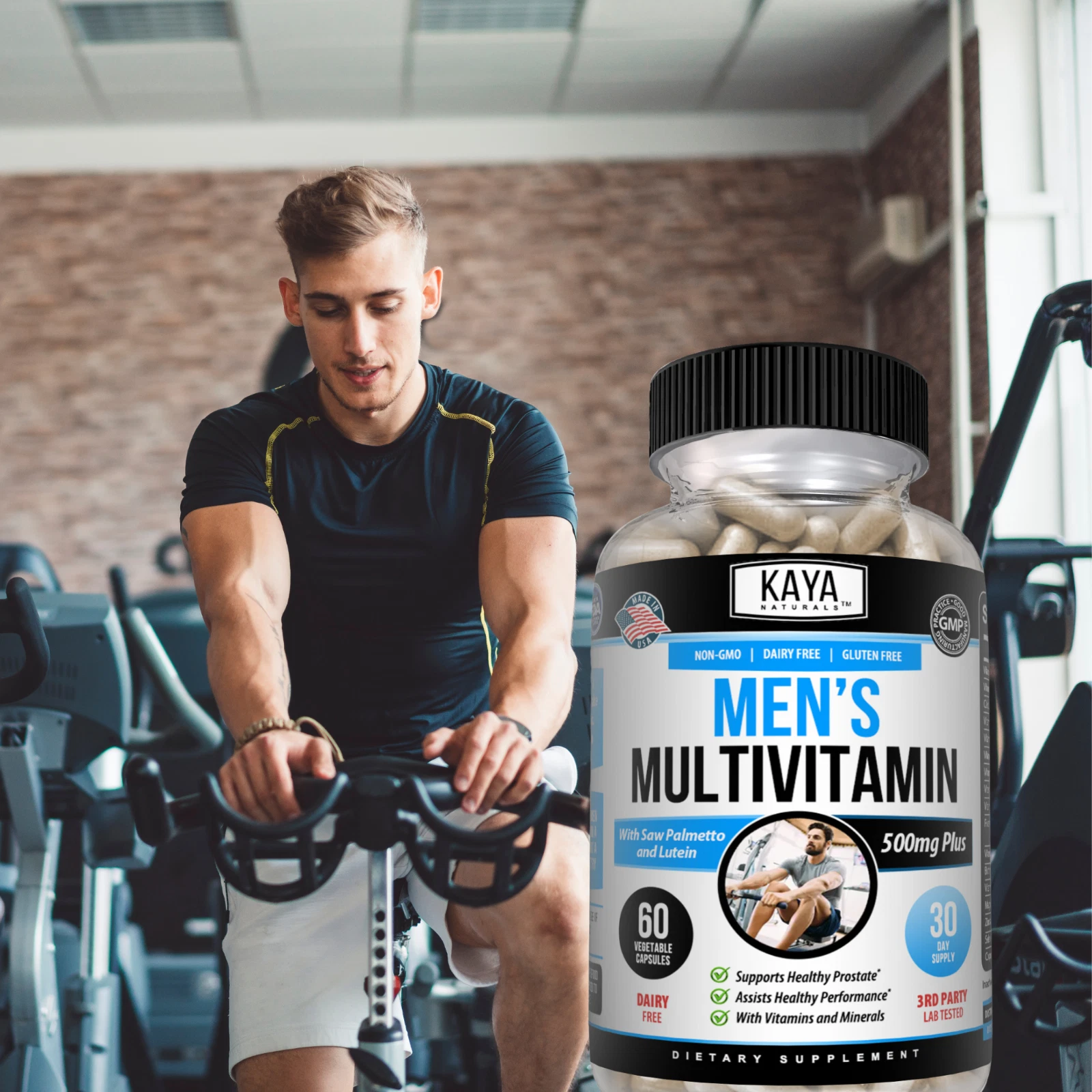 Bottle of Multi Vitamin for Men 2 Pack with multivitamin, prostate health support to support health and wellness