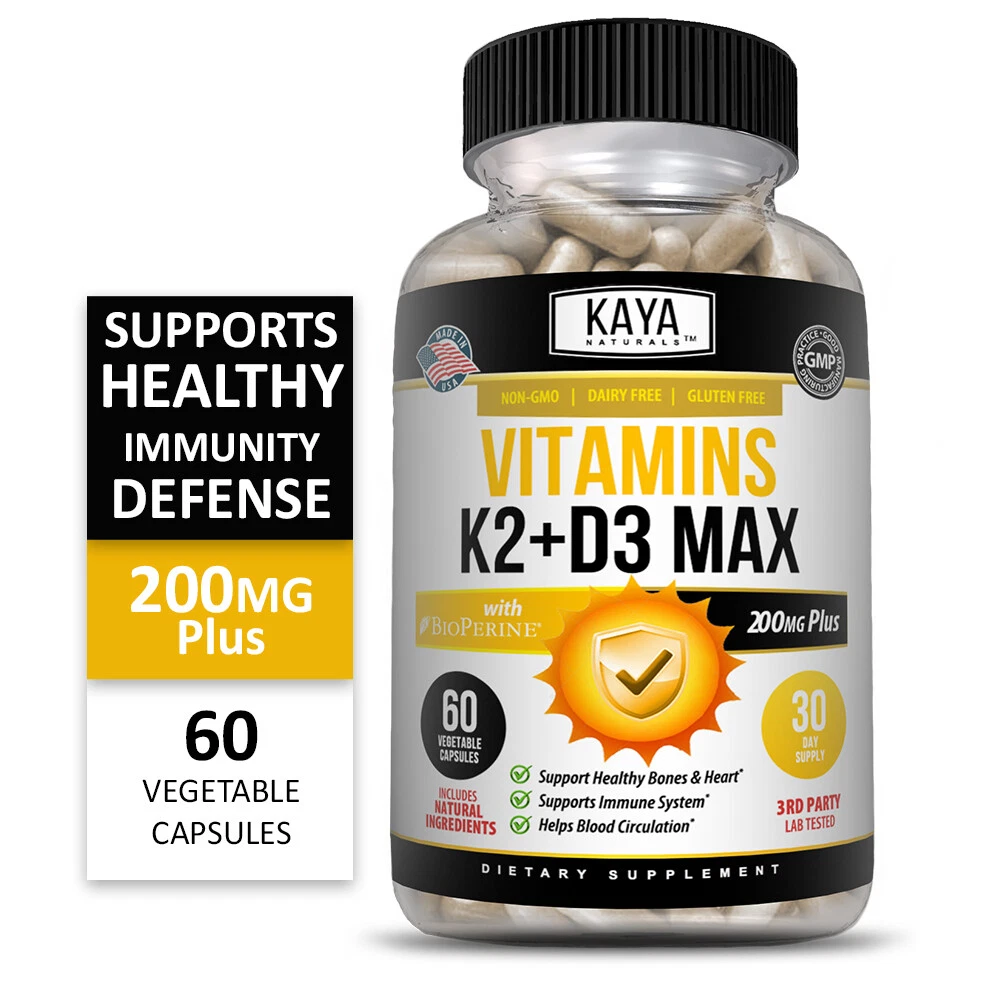 Bottle of Vitamin K2 (MK7) & D3 2 Pack with vitamin k2, bone & immune support to support health and wellness