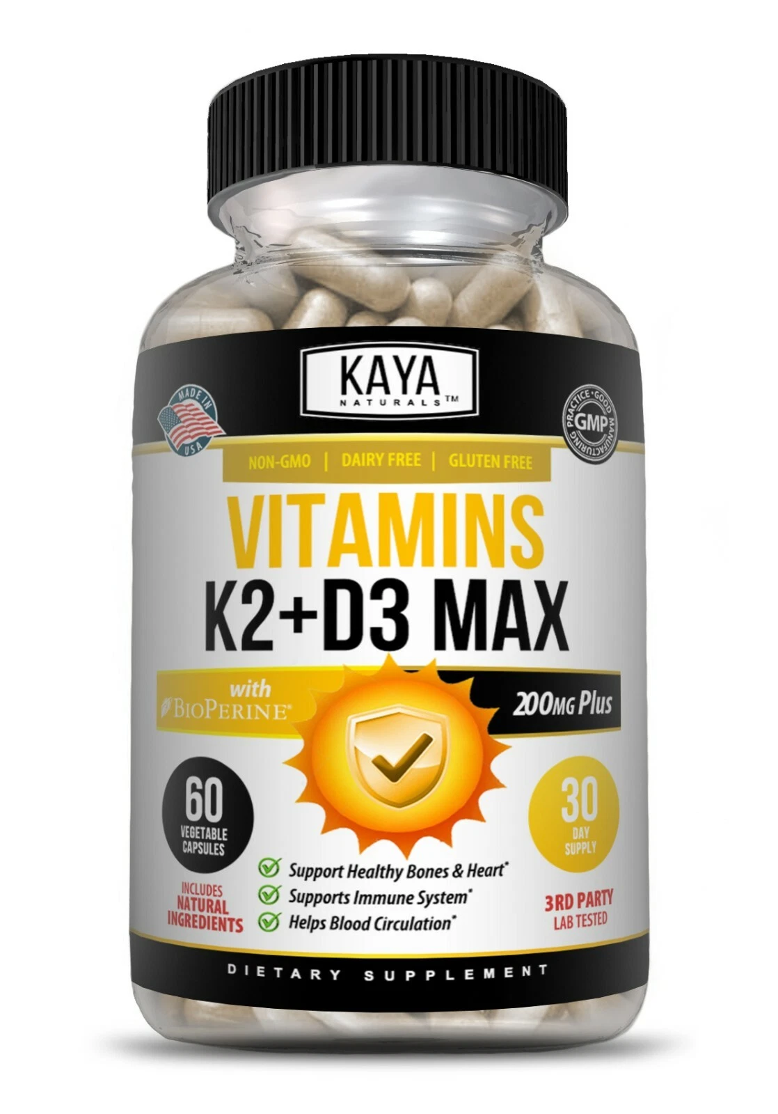 Bottle of Vitamin K2 (MK7) & D3 2 Pack with vitamin k2, bone & immune support to support health and wellness