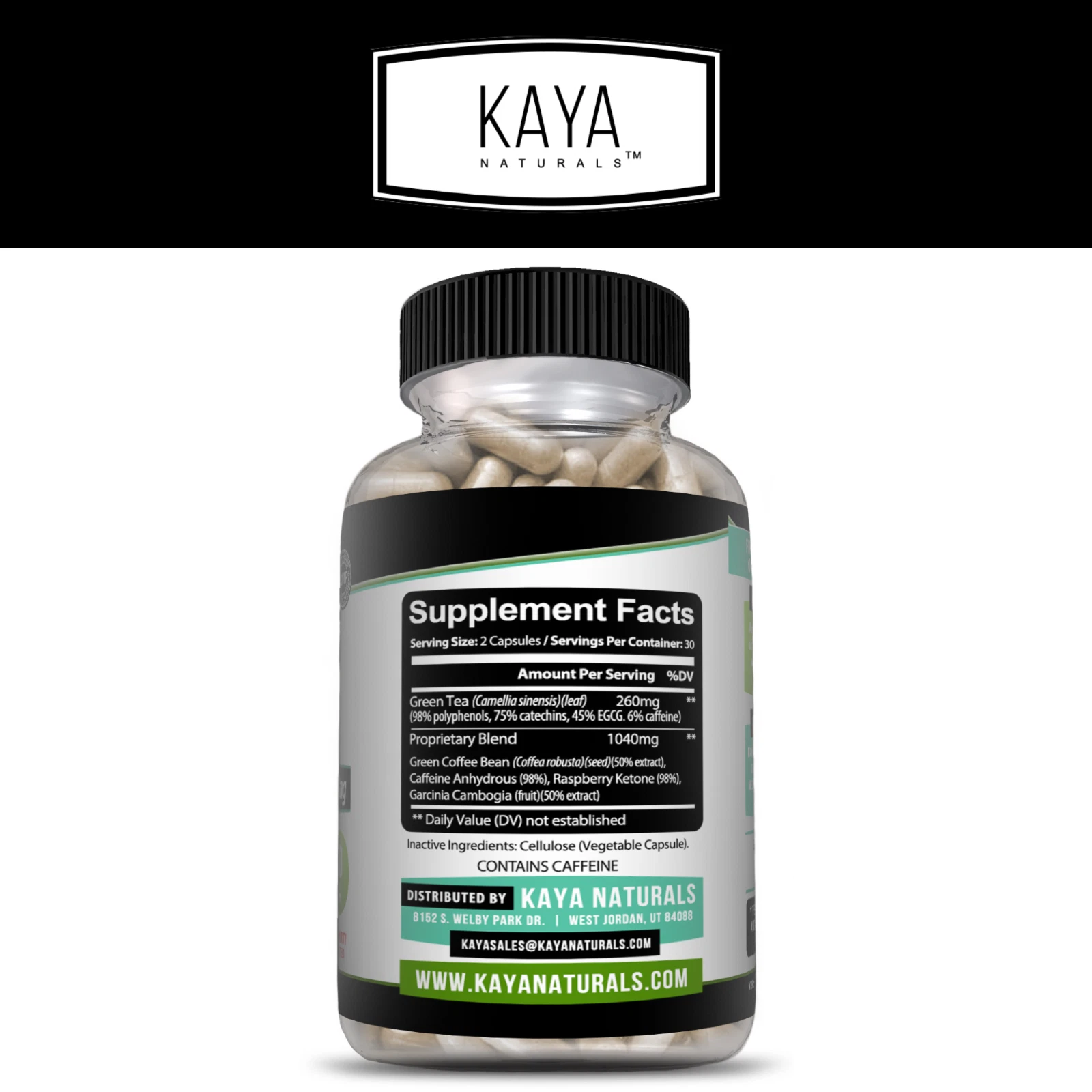 Bottle of Green Tea Plus 1200mg 60ct with green tea, weight loss & metabolism support to support health and wellness