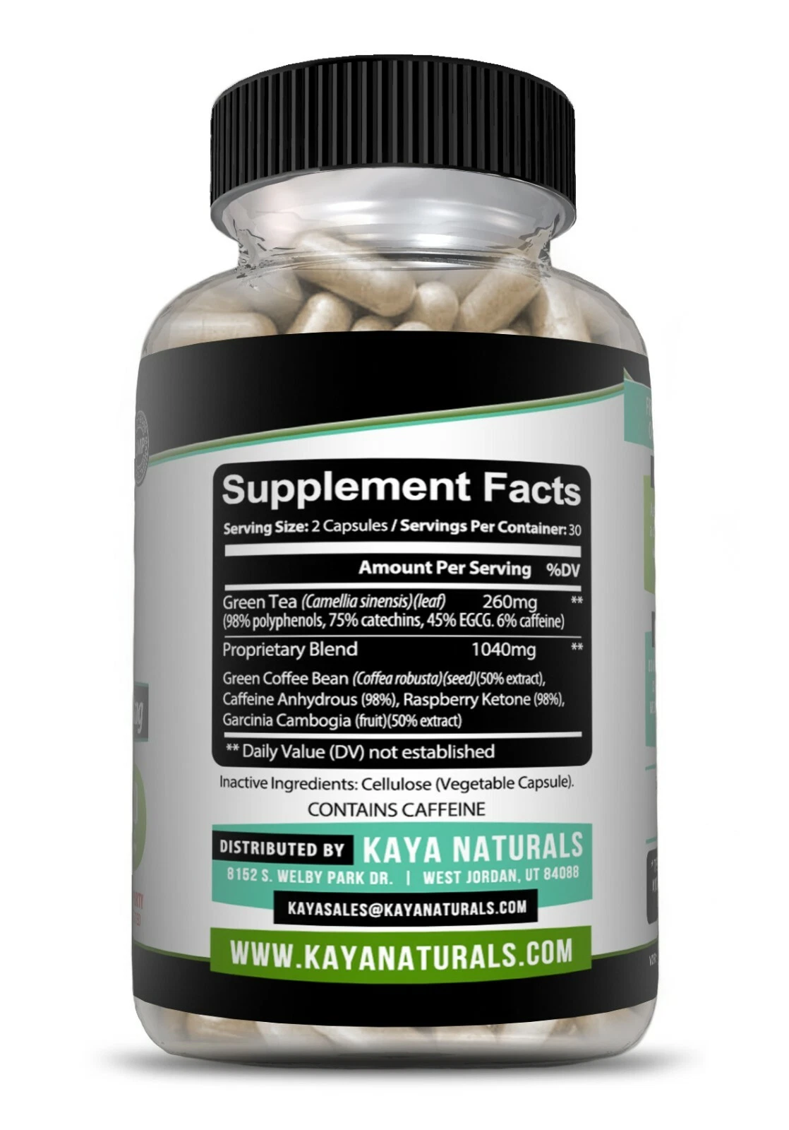 Bottle of Green Tea Plus 1200mg 60ct with green tea, weight loss & metabolism support to support health and wellness