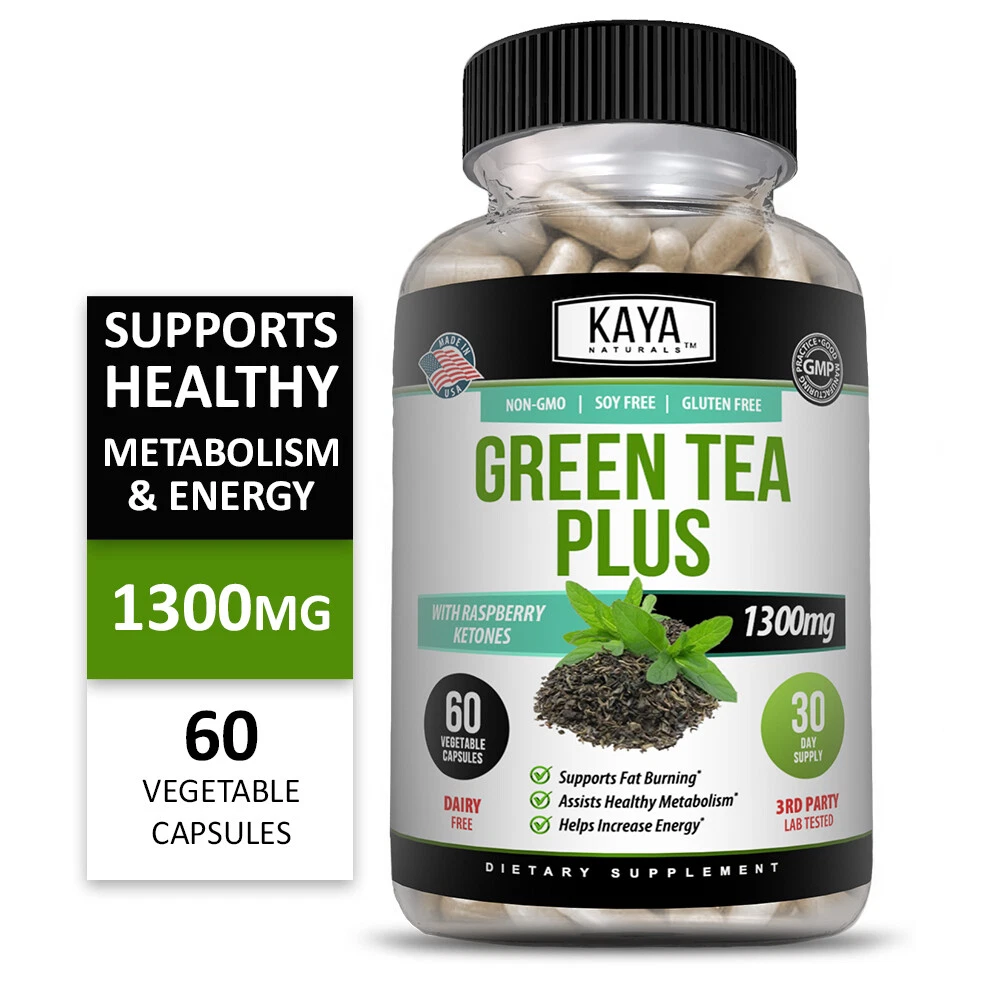 Bottle of Green Tea Plus 1200mg 60ct with green tea, weight loss & metabolism support to support health and wellness