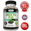 Bottle of Green Tea Plus 1200mg 60ct with green tea, weight loss & metabolism support to support health and wellness