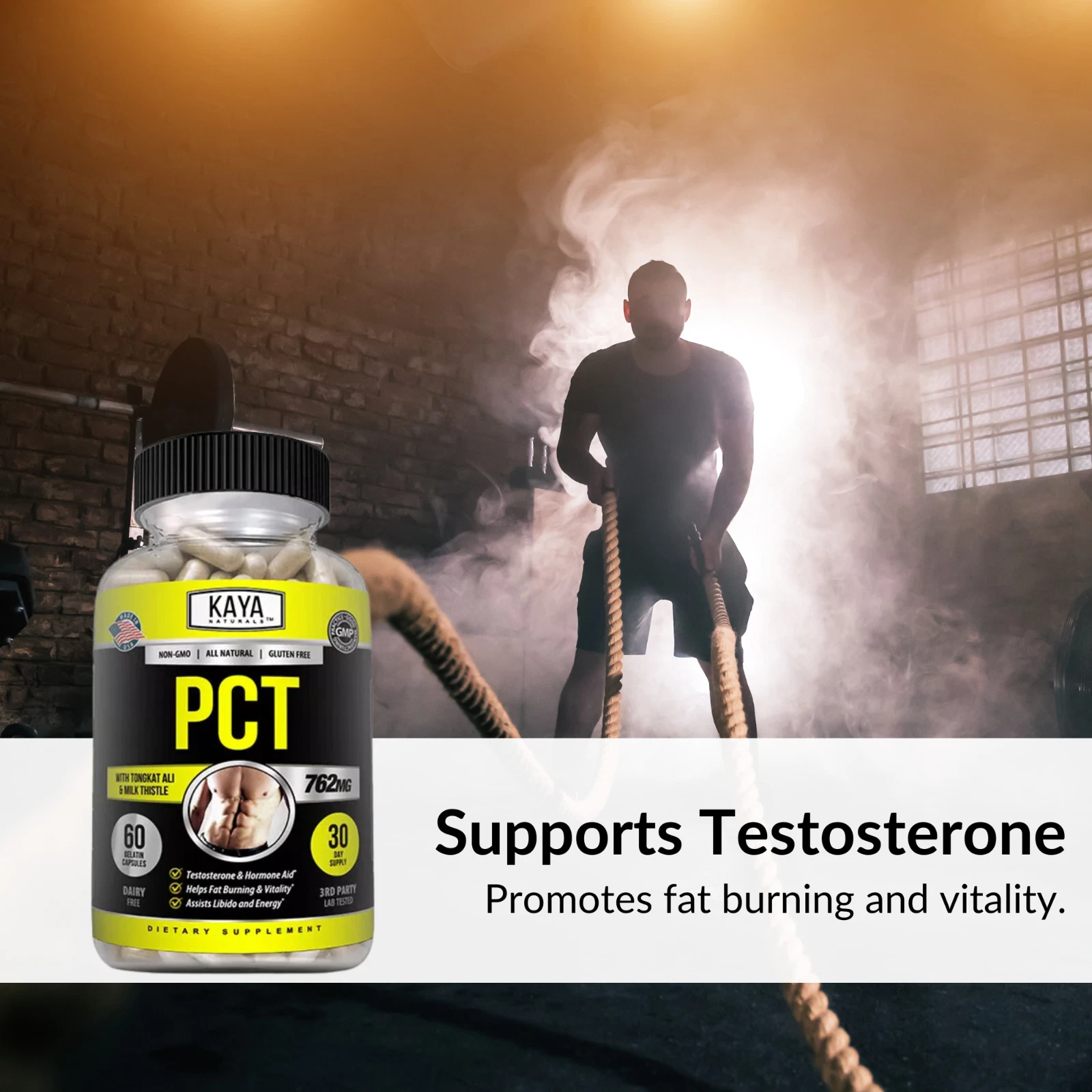 Bottle of Post Cycle Therapy Supplement with pct, hormone balance & muscle support to support health and wellness
