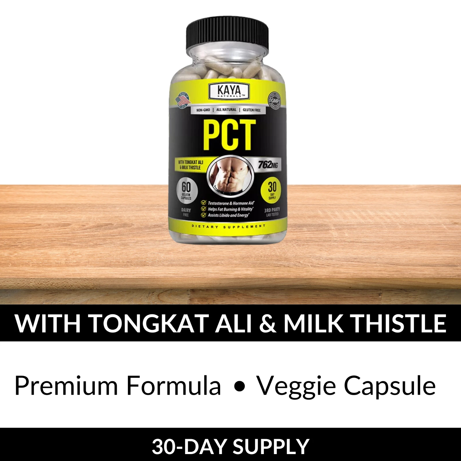 Bottle of Post Cycle Therapy Supplement with pct, hormone balance & muscle support to support health and wellness