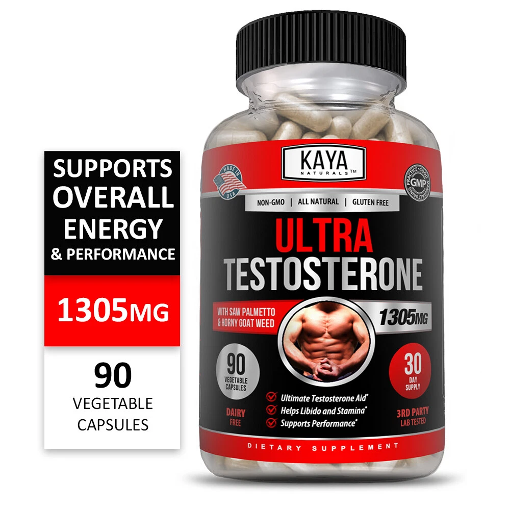 Bottle of Testosterone Booster 90ct with testosterone, energy & muscle support to support health and wellness