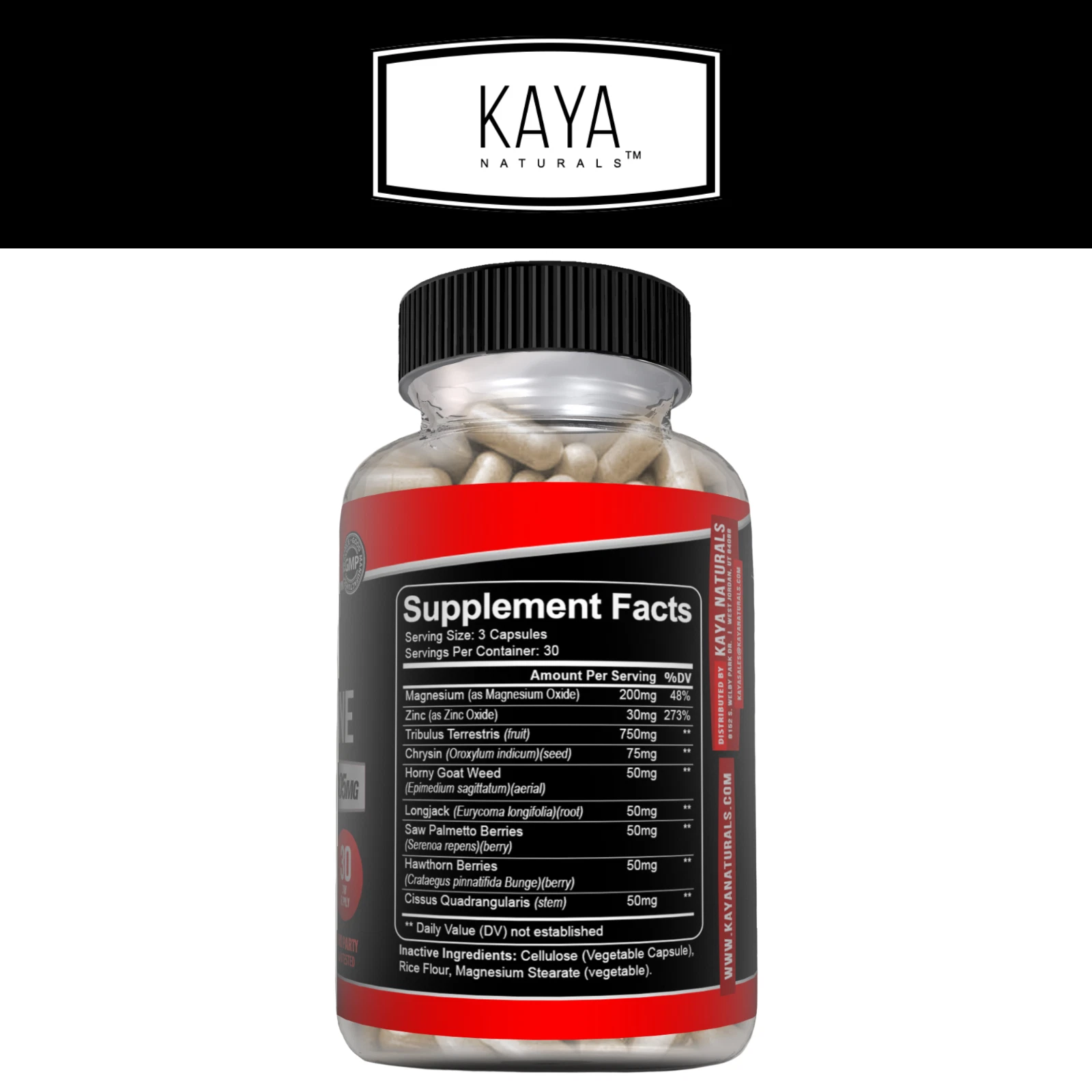 Bottle of Testosterone Booster 90ct with testosterone, energy & muscle support to support health and wellness