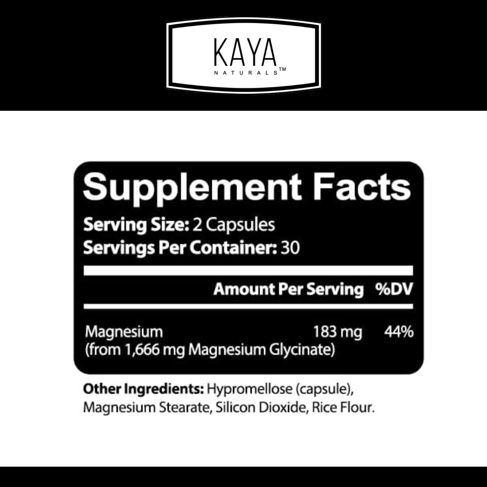Bottle of Magnesium Glycinate 183mg with magnesium, sleep & stress support to support health and wellness